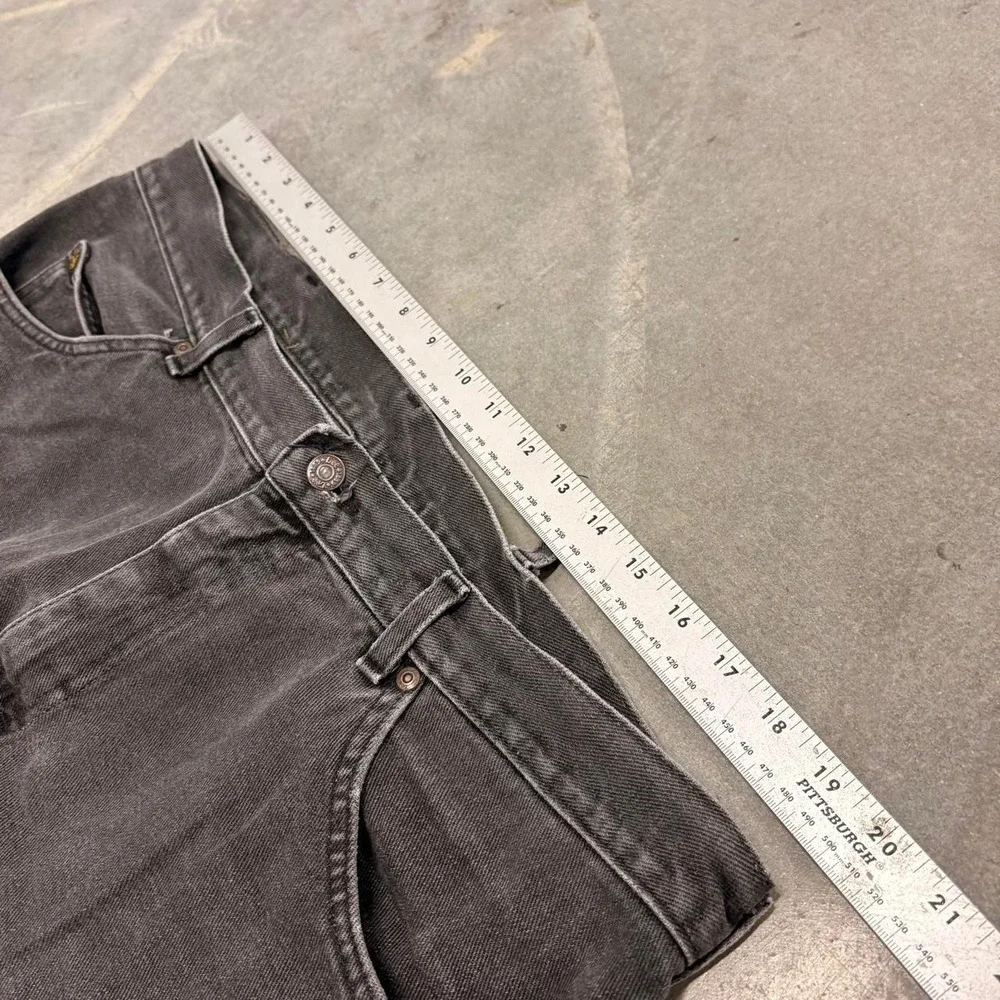 Vintage Lee Faded Black Baggy Wide Leg Jeans Mens W40 L29 Grunge Distressed Y2K